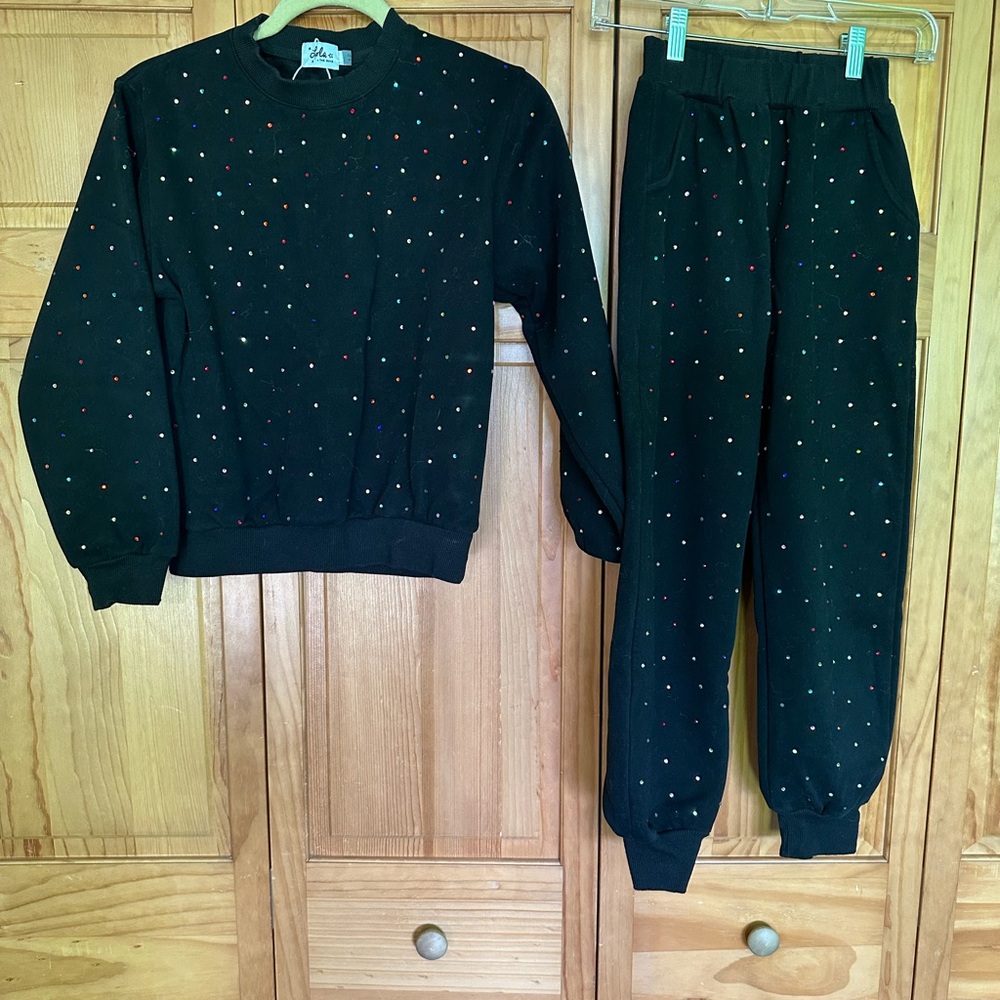 Lola + The Boys Black Set with Colorful Dots